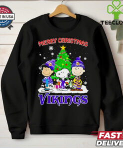 Merry Christmas Minnesota Vikings X Peanuts characters 2024 shirt