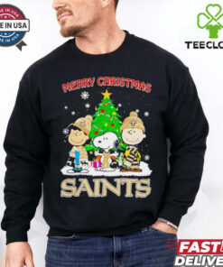 Merry Christmas New Orleans Saints X Peanuts characters 2024 shirt