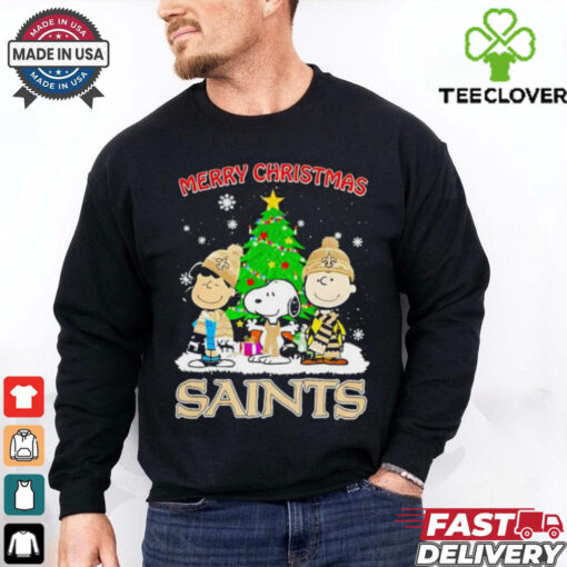 Merry Christmas New Orleans Saints X Peanuts characters 2024 shirt