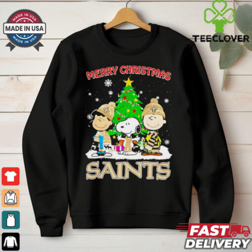 Merry Christmas New Orleans Saints X Peanuts characters 2024 shirt