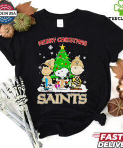 Merry Christmas New Orleans Saints X Peanuts characters 2024 shirt