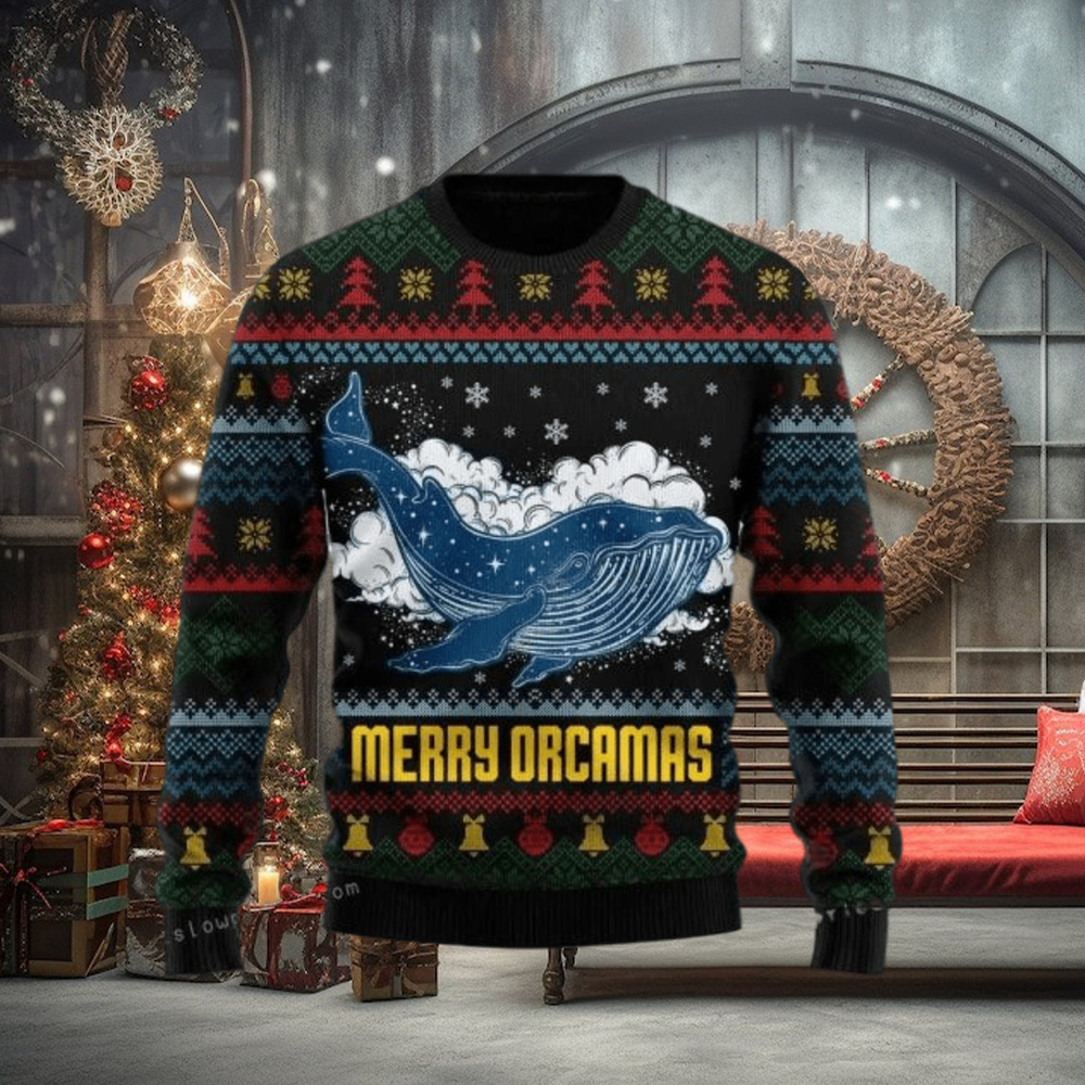 Merry Christmas Orcas Killer Whale Ugly Christmas Sweater Merry Christmas Orcas Killer Whale Ugly Christmas Sweater