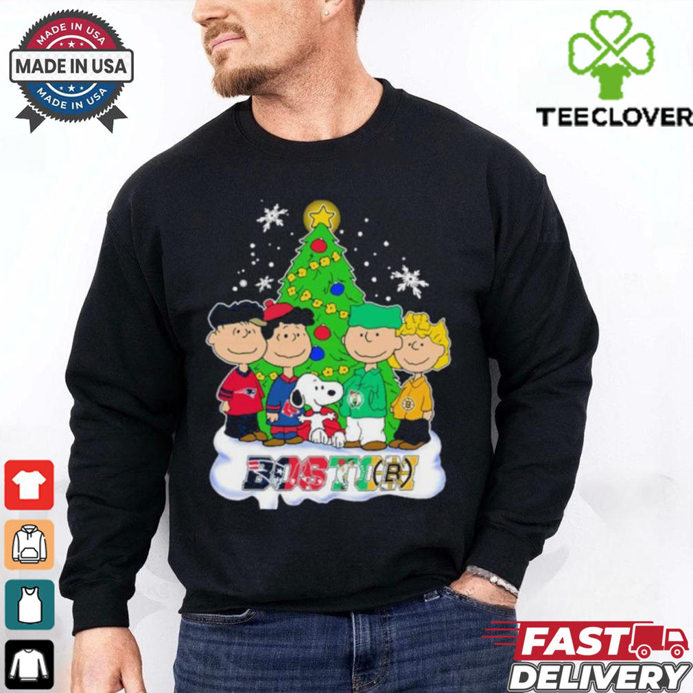 Merry Christmas Peanuts Characters X Boston Sports Teams Shirt Merry Christmas Peanuts Characters X Boston Sports Teams Shirt