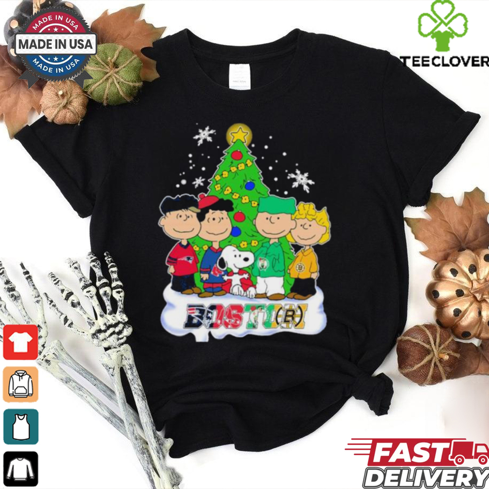 Merry Christmas Peanuts Characters X Boston Sports Teams Shirt Merry Christmas Peanuts Characters X Boston Sports Teams Shirt