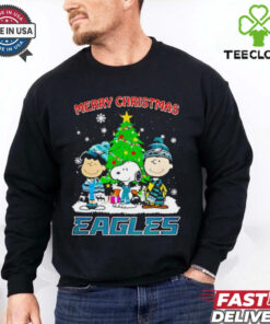 Merry Christmas Philadelphia Eagles X Peanuts characters 2024 shirt