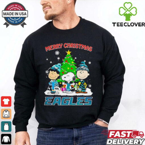 Merry Christmas Philadelphia Eagles X Peanuts characters 2024 shirt