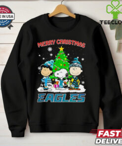 Merry Christmas Philadelphia Eagles X Peanuts characters 2024 shirt