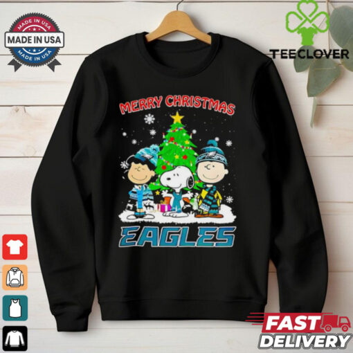 Merry Christmas Philadelphia Eagles X Peanuts characters 2024 shirt
