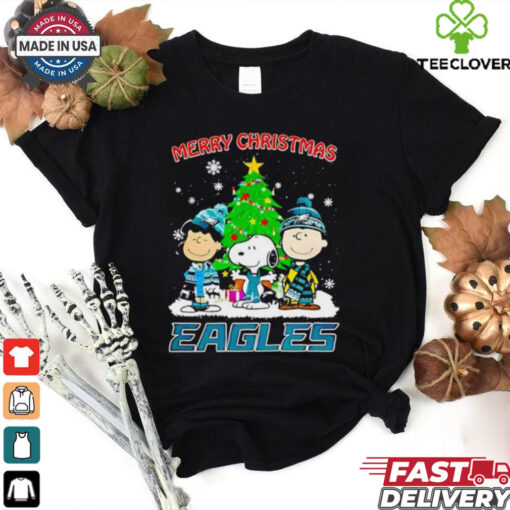 Merry Christmas Philadelphia Eagles X Peanuts characters 2024 shirt