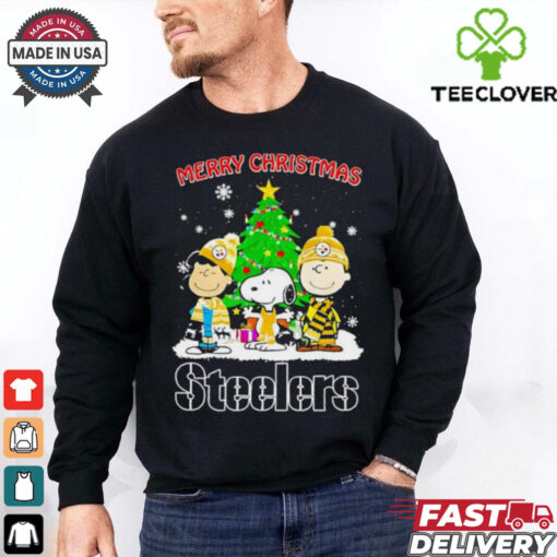 Merry Christmas Pittsburgh Steelers X Peanuts characters 2024 shirt