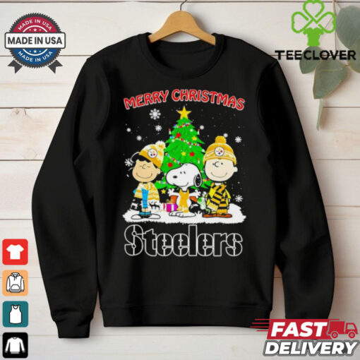 Merry Christmas Pittsburgh Steelers X Peanuts characters 2024 shirt