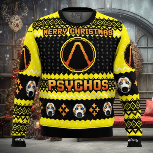 Merry Christmas Psychos Borderlands Knitting Pattern Ugly Christmas Holiday Sweater