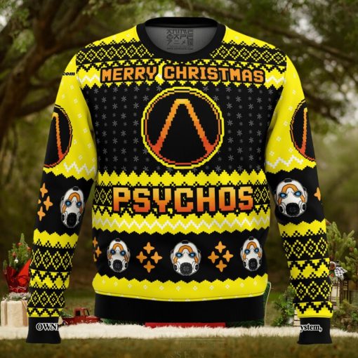 Merry Christmas Psychos Borderlands Knitting Pattern Ugly Christmas Holiday Sweater