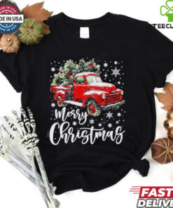 Merry Christmas Red Truck Christmas Tree shirt