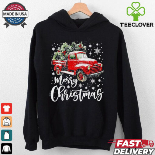 Merry Christmas Red Truck Christmas Tree shirt