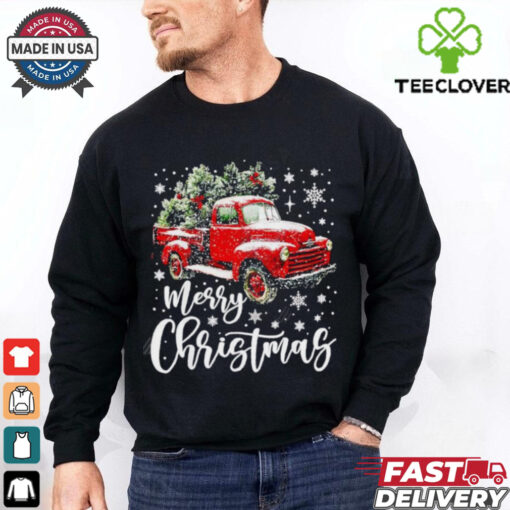 Merry Christmas Red Truck Christmas Tree shirt