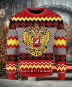 Merry Christmas Russia Coat Of Arms For Ugly Sweater