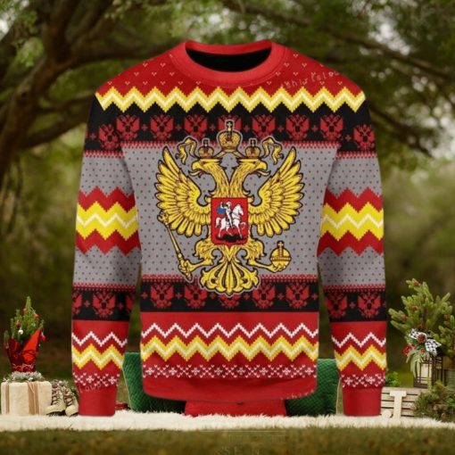 Merry Christmas Russia Coat Of Arms For Ugly Sweater