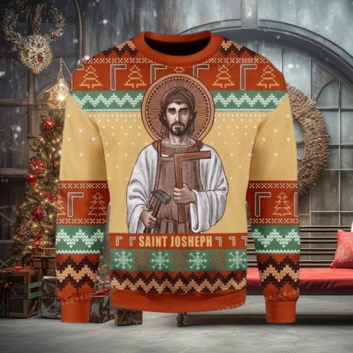 Merry Christmas Saint Joseph The Worker Ugly Sweater