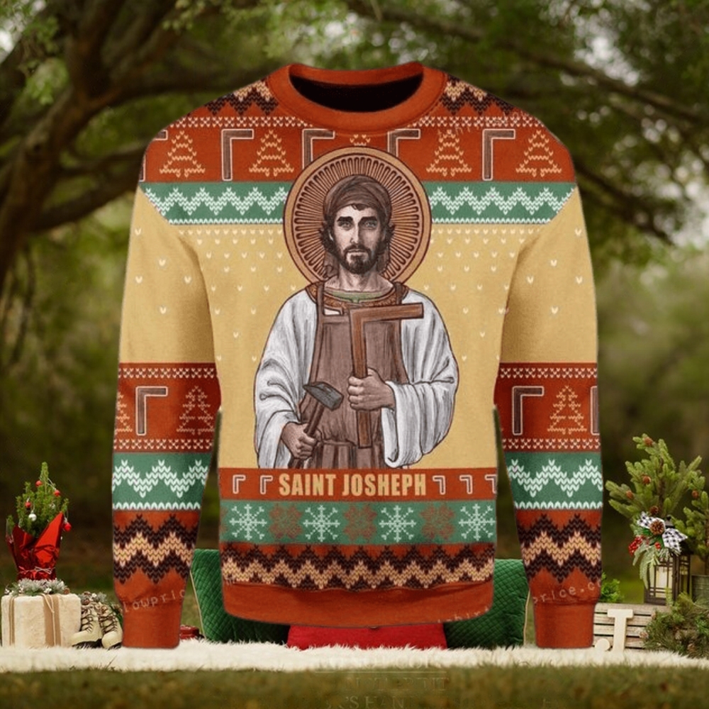Merry Christmas Saint Joseph The Worker Ugly Sweater Merry Christmas Saint Joseph The Worker Ugly Sweater