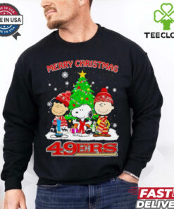 Merry Christmas San Francisco 49ers X Peanuts characters 2024 shirt