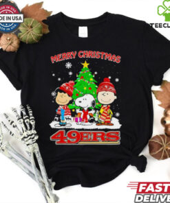 Merry Christmas San Francisco 49ers X Peanuts characters 2024 shirt