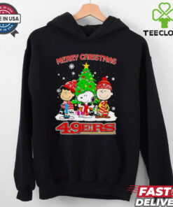 Merry Christmas San Francisco 49ers X Peanuts characters 2024 shirt