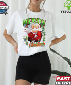 Merry Christmas Santa Claus and Wife Christmas tree snow vintage shirt