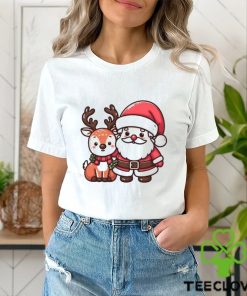 Merry Christmas Santa and deer Christmas gift shirt