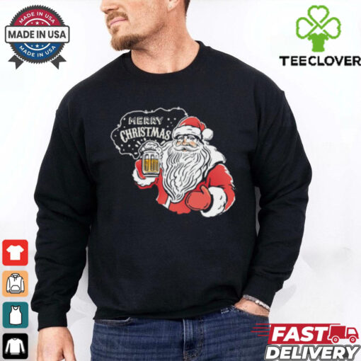 Merry Christmas Santa with Beer T Shirt