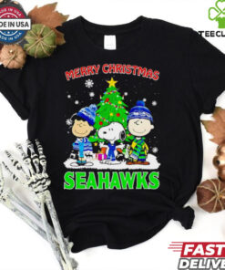 Merry Christmas Seattle Seahawks X Peanuts characters 2024 shirt