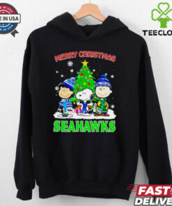 Merry Christmas Seattle Seahawks X Peanuts characters 2024 shirt