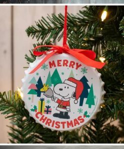 Merry Christmas Snoopy Bottle Cap Ornament