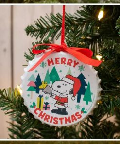 Merry Christmas Snoopy Bottle Cap Ornament