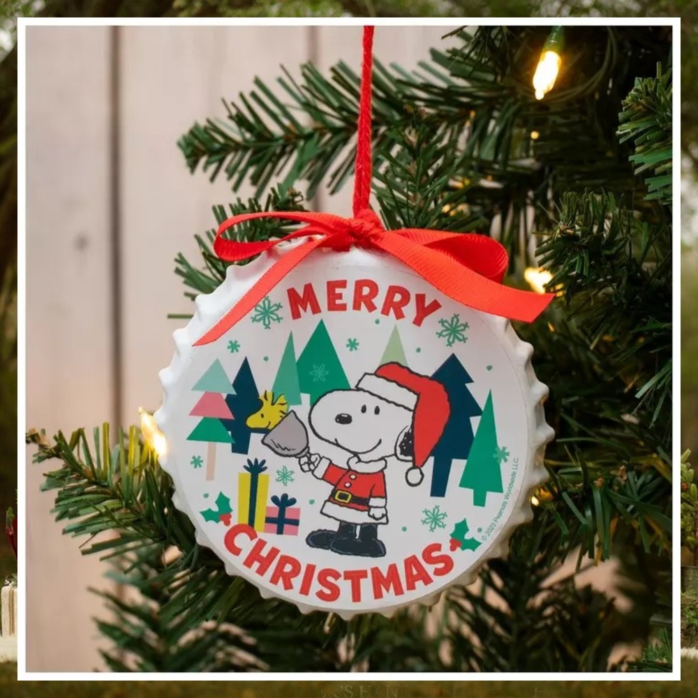 Merry Christmas Snoopy Bottle Cap Ornament Merry Christmas Snoopy Bottle Cap Ornament
