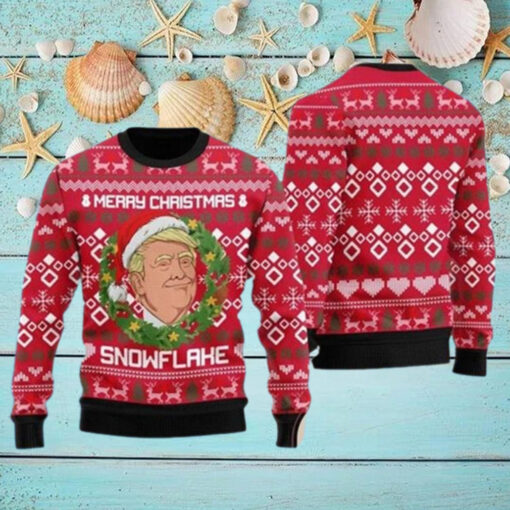 Merry Christmas Snowflake Donald Trump Ugly Christmas Sweater