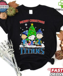 Merry Christmas Tennessee Titans X Peanuts characters 2024 shirt