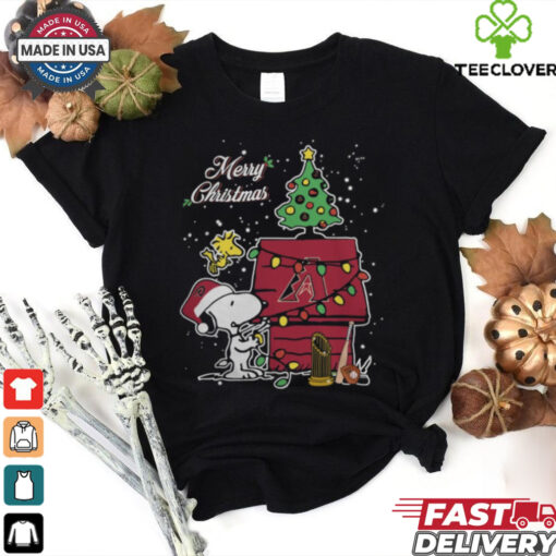 Merry Christmas With Snoopy Baby Arizona Diamondbacks T Shirt