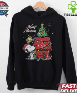 Merry Christmas With Snoopy Baby Boston Red Sox T Shirt