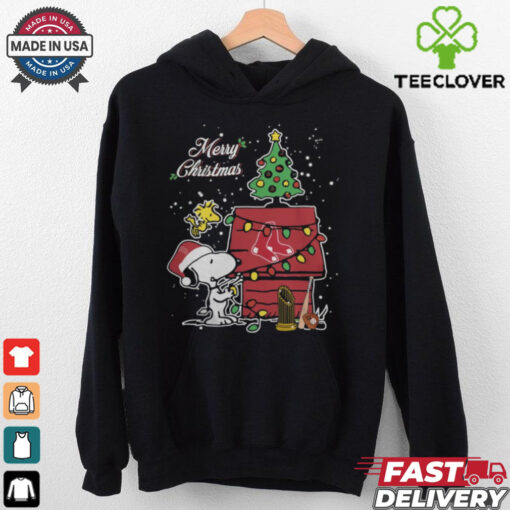 Merry Christmas With Snoopy Baby Boston Red Sox T Shirt