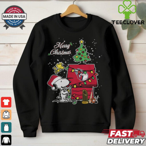 Merry Christmas With Snoopy Baby Cleveland Guardians T Shirt
