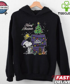 Merry Christmas With Snoopy Baby Colorado Rockies T Shirt
