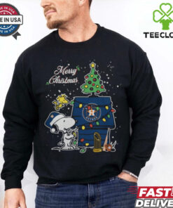 Merry Christmas With Snoopy Baby Houston Astros T Shirt