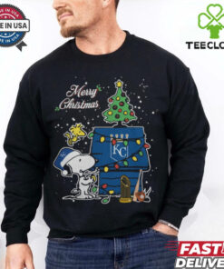 Merry Christmas With Snoopy Baby Kansas City Royals T Shirt