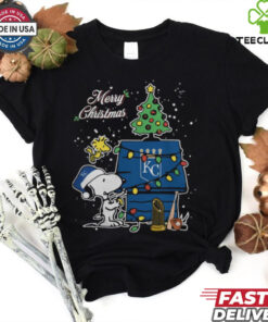 Merry Christmas With Snoopy Baby Kansas City Royals T Shirt