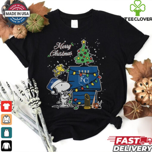 Merry Christmas With Snoopy Baby Kansas City Royals T Shirt