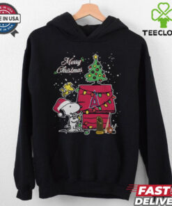 Merry Christmas With Snoopy Baby Los Angeles Angels T Shirt