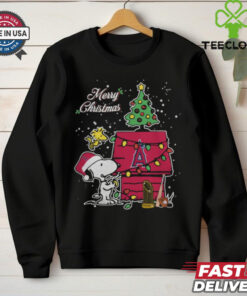 Merry Christmas With Snoopy Baby Los Angeles Angels T Shirt