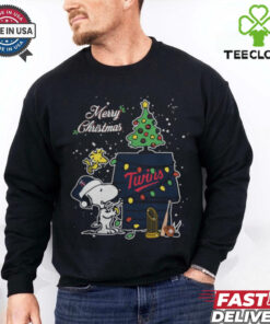 Merry Christmas With Snoopy Baby Minnesota Twins T Shirt