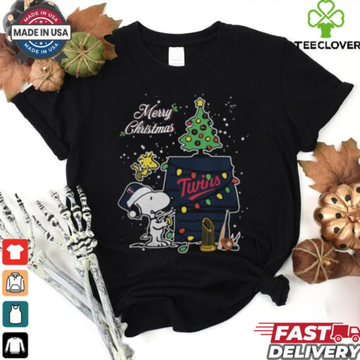 Merry Christmas With Snoopy Baby Minnesota Twins T Shirt